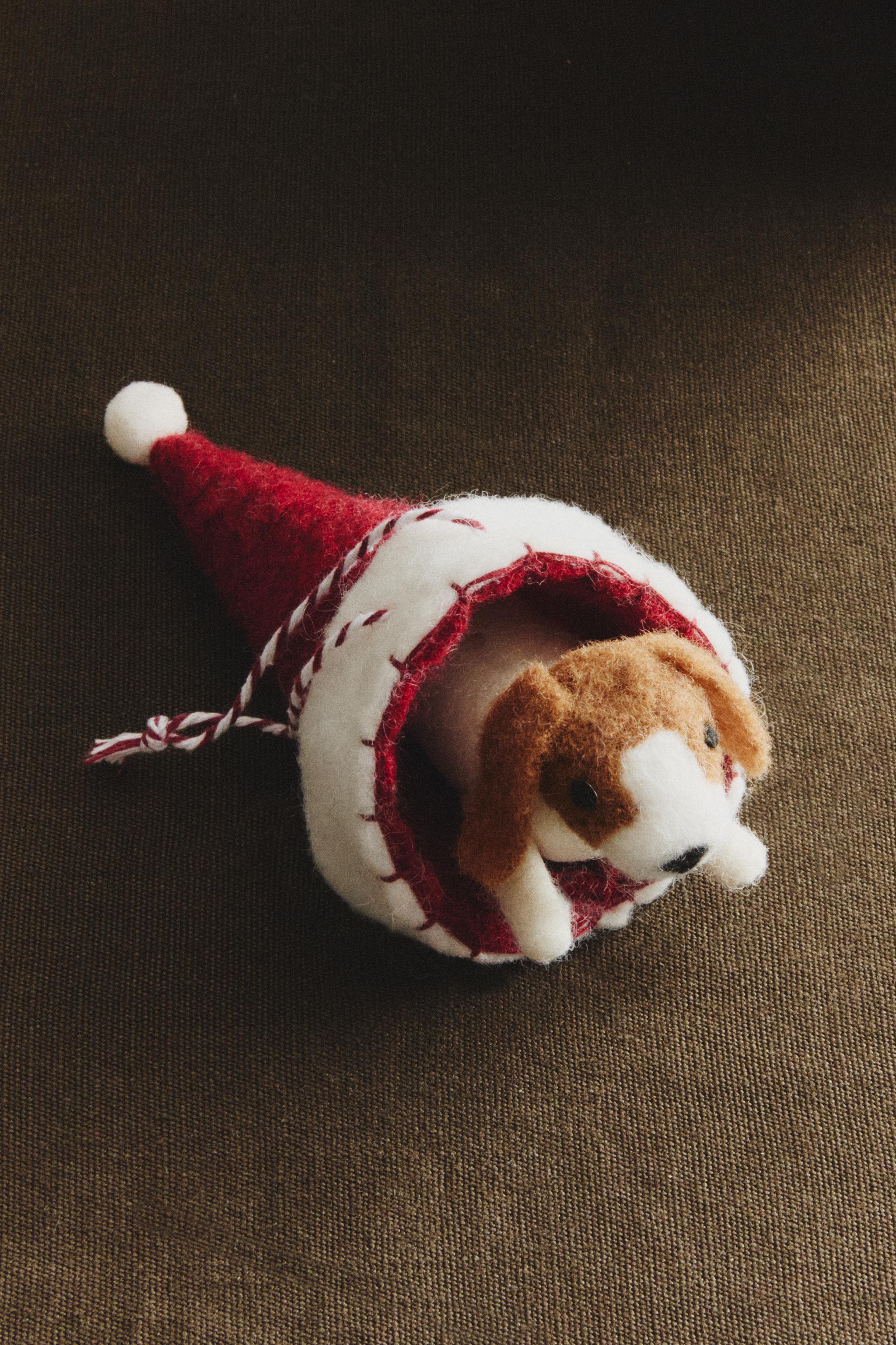 DÉCORATION SAPIN CHIEN FEUTRE NOËL